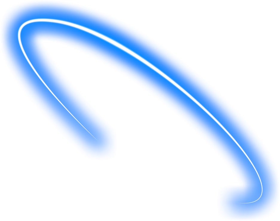 Glowing Blue Neon Curve Line